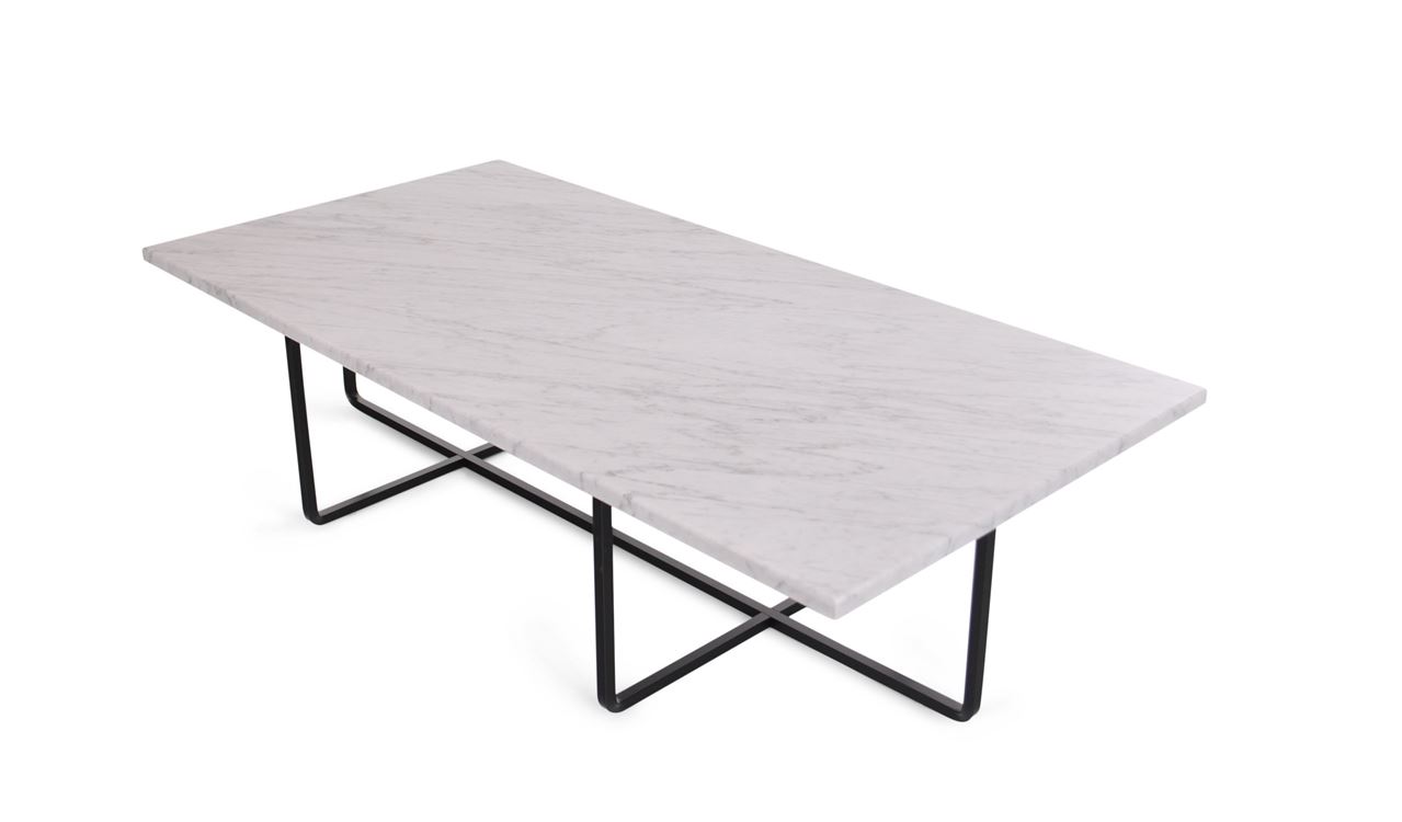 Billede af OX Denmarq NINETY LARGE Table 120x60x40 cm - Black Powder Coated Steel/White Carrara