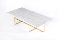 Billede af OX Denmarq NINETY LARGE Table 120x60x40 cm - Solid Brass/White Carrara