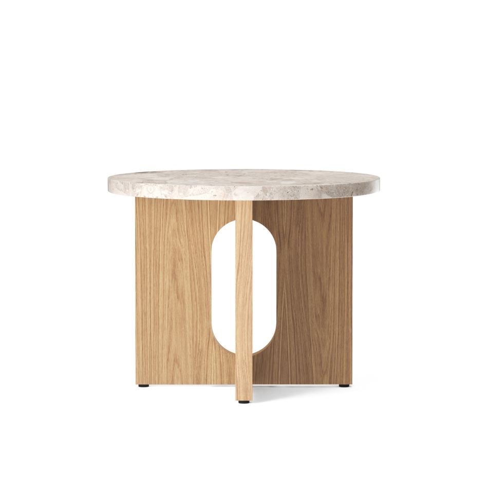 Billede af Audo Copenhagen Androgyne Side Table Ø: 50 cm - Natural Oak/Kunis Breccia 