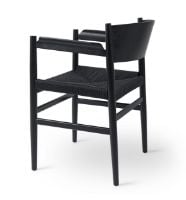 Billede af Mater Nestor Sidechair Armrest SH: 44 cm - Black Beech/Black Paper Cord Seat 