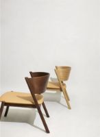 Billede af Hübsch Oblique Lounge Chair Seat H: 75 cm - Dark Brown 