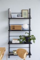 Billede af Hübsch Norm Wall Shelf Unit 4 Shelves 80x180 cm - Black