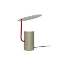 Billede af Hübsch Disc Bordlampe H: 35 cm - Khaki/Rød/Tekstureret 