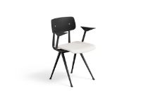 Billede af HAY Result Armchair Seat Upholstery SH: 46 cm - Black Powder Coated Steel/Black Oak Veneer/Steelcut 220