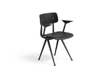 Billede af HAY Result Armchair Seat Upholstery SH: 46 cm - Black Powder Coated Steel/Black Oak Veneer/Sense Black 