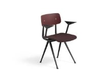 Billede af HAY Result Armchair Seat Upholstery SH: 46 cm - Black Powder Coated Steel/Dark Brick Oak Veneer/Remix 373
