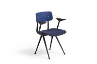 Billede af HAY Result Armchair Seat Upholstery SH: 46 cm - Black Powder Coated Steel/Dark Blue Oak Veneer/Steelcut Trio 796