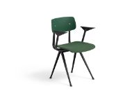 Billede af HAY Result Armchair Seat Upholstery SH: 46 cm - Black Powder Coated Steel/Forest Green Oak Veneer/Remix 982