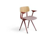 Billede af HAY Result Armchair Seat Upholstery SH: 46 cm - Tomato Powder Coated Steel/Oak Veneer/Atlas 621