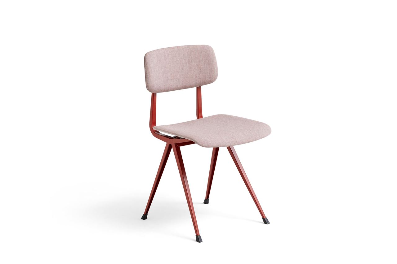 Billede af HAY Result Chair Full Upholstery SH: 46 cm - Tomato Powder Coated Steel/Atlas 621