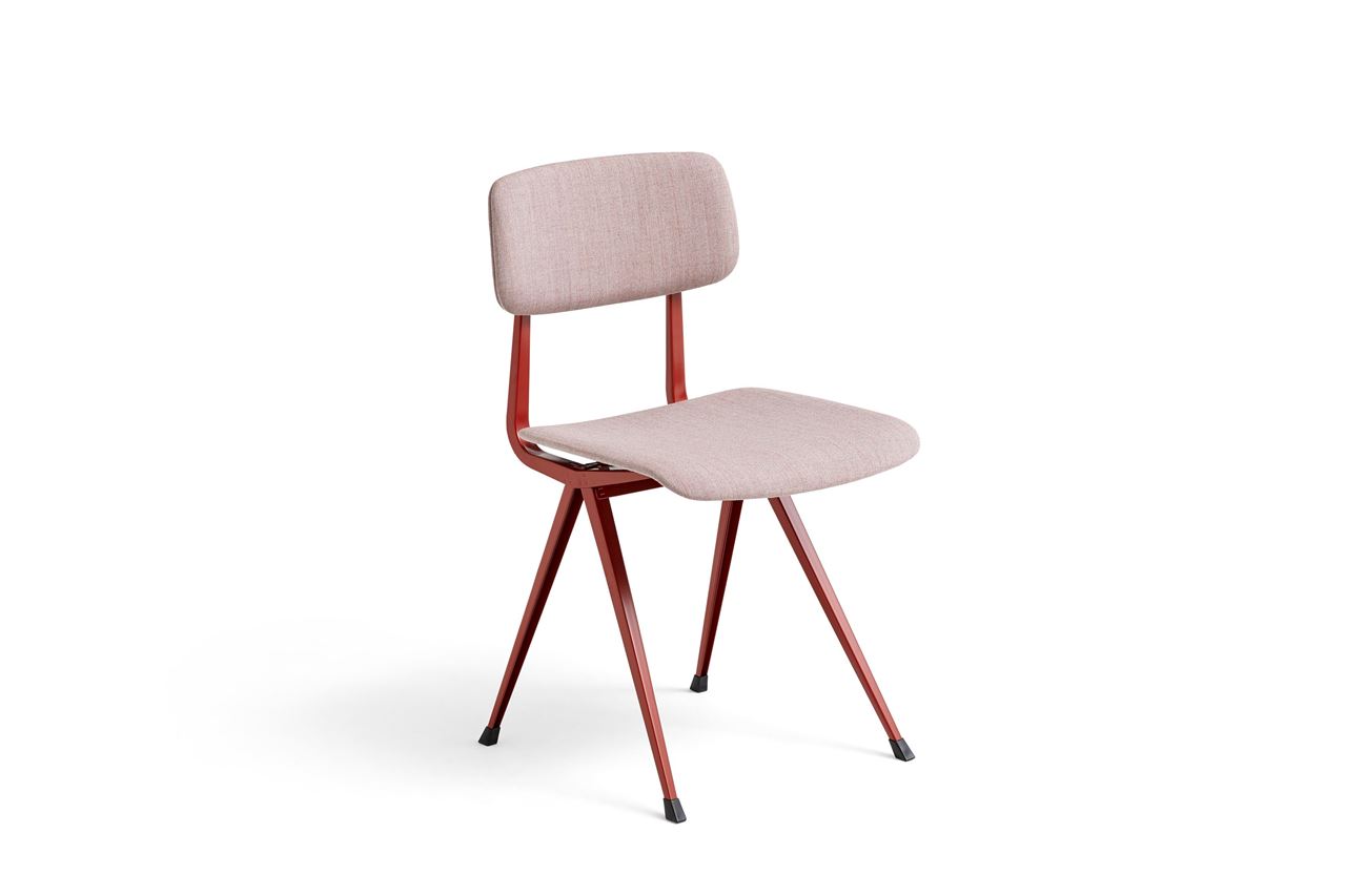 Billede af HAY Result Chair Full Upholstery SH: 46 cm - Tomato Powder Coated Steel/Atlas 621 