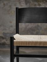 Billede af Mater Nestor Sidechair SH: 44 cm - Black Beech/Natural Paper Cord Seat 
