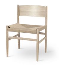 Billede af Mater Nestor Sidechair SH: 44 cm - White Oak/Natural Paper Cord Seat 