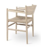 Billede af Mater Nestor Sidechair Armrest SH: 44 cm - White Oak/Natural Paper Cord Seat 