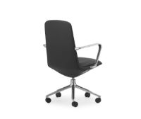 Billede af Normann Copenhagen Off Chair Lav m. Hjul H: 100,8 cm - Aluminium/Ultra Leather Black