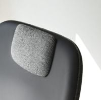 Billede af Normann Copenhagen Drape Lounge Chair High Steel H: 103 cm - Ultra Leather Black / Hallingdal 0166
