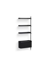 Billede af HAY Pier System 130 Add-On 80x209 cm - PS Black Steel/Black Anodised Profiles