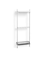Billede af HAY Pier System 1041 1 Column 82x209 cm - PS White Steel/Clear Anodised Profiles/Anthracite Wire Shelf