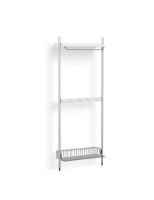 Billede af HAY Pier System 1041 1 Column 82x209 cm - PS White Steel/Clear Anodised Profiles/Chromed Wire Shelf