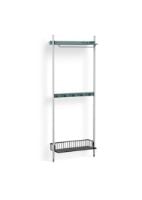 Billede af HAY Pier System 1041 1 Column 82x209 cm - PS Blue Steel/Clear Anodised Profiles/Anthracite Wire Shelf