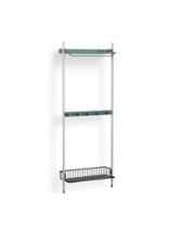 Billede af HAY Pier System 1041 1 Column 82x209 cm - PS Blue Steel/Clear Anodised Profiles/Anthracite Wire Shelf