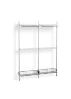 Billede af HAY Pier System 1042 2 Columns 162x209 cm - PS White Steel/Clear Anodised Profiles/Chromed Wire Shelf