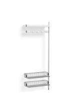 Billede af HAY Pier System 1050 Add-On 80x209 cm - PS White Steel/Clear Anodised Profiles/Chromed Wire Shelf
