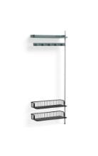 Billede af HAY Pier System 1050 Add-On 80x209 cm - PS Blue Steel/Clear Anodised Profiles/Anthracite Wire Shelf