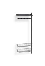 Billede af HAY Pier System 1050 Add-On 80x209 cm - PS Black Steel/Black Anodised Profiles/Chromed Wire Shelf