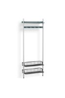 Billede af HAY Pier System 1051 1 Column 82x209 cm - PS Blue Steel/Clear Anodised Profiles/Anthracite Wire Shelf