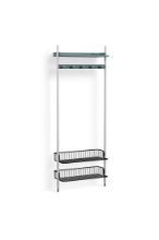 Billede af HAY Pier System 1051 1 Column 82x209 cm - PS Blue Steel/Clear Anodised Profiles/Anthracite Wire Shelf