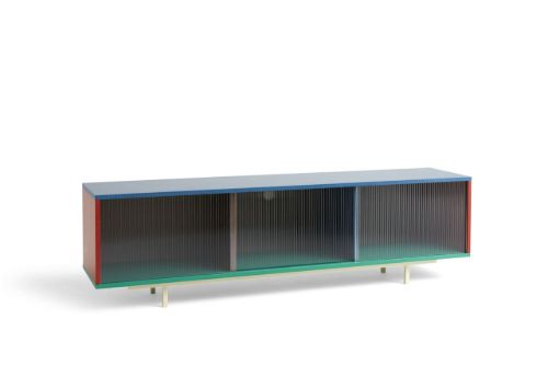 HAY Colour Floor Cabinet w. Glass Doors 180x39x51 cm - Multi