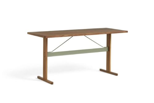 HAY Passerelle High Table 200x80x95 cm - Walnut/Thyme Green Crossbar