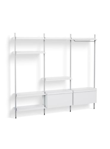 HAY Pier System 1093 3 Columns 242x209 cm - PS White Steel/Clear Anodised Profiles