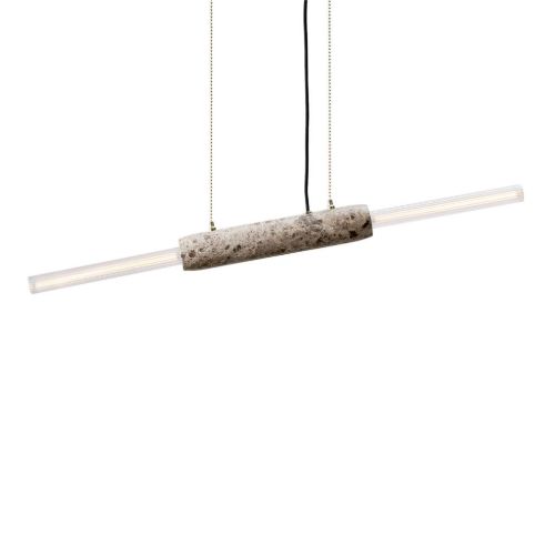 Design By Us Limbo L: 90 cm incl. 2x Tube Bulb Plissé - Brown Emperador