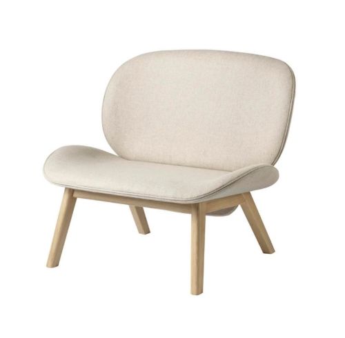 FDB Møbler L32 Suru Loungestol H: 82 cm - Eg/Beige