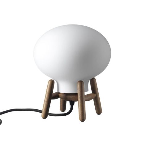 FDB Møbler U6 Hiti Mini Bordlampe H: 22,2 cm - Valnød/Opal Glas
