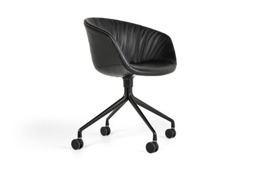 HAY AAC 25 Soft About A Chair SH: 46 cm - Black Powder Coated Aluminium/Sense Black
