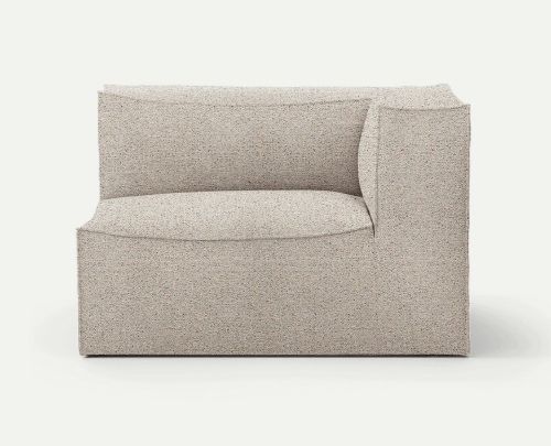Ferm Living Catena Sofa Armrest Right Confetti Bouclé L401 76x138 cm - Light Grey