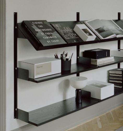 New Works Office Shelf 900 94x163,5 cm - Black Ash/Black
