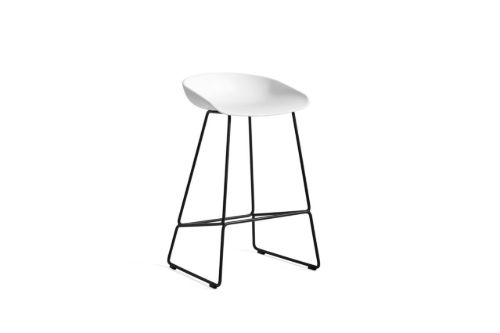 HAY AAS 38 Bar Chair Low SH: 64 cm - Black Powder Coated Steel/White