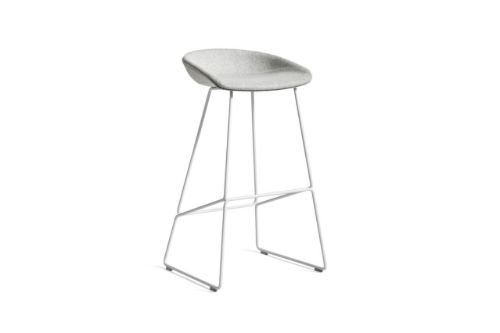 HAY AAS 39 About A Stool Full Upholstery SH: 75 cm - White Powder Coated Steel/Divina Melange 120