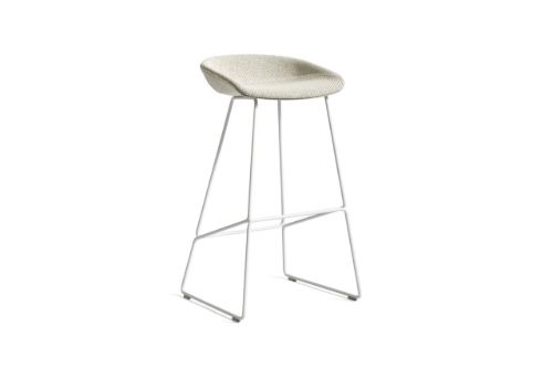 HAY AAS 39 About A Stool Full Upholstery SH: 75 cm - White Powder Coated Steel/Coda 100