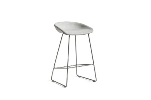 HAY AAS 39 About A Stool Full Upholstery SH: 65 cm - Stainless Steel/Divina Melange 120