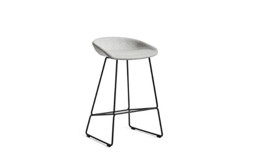 HAY AAS 39 About A Stool Full Upholstery SH: 65 cm - Black Powder Coated Steel/Divina Melange 120
