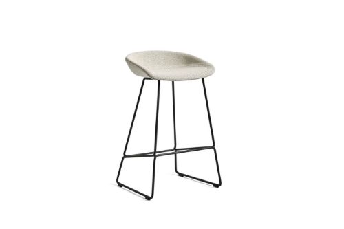 HAY AAS 39 About A Stool Full Upholstery SH: 65 cm - Black Powder Coated Steel/Coda 100