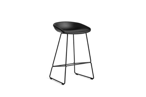 HAY AAS 39 About A Stool Full Upholstery SH: 65 cm - Black Powder Coated Steel/Sierra SI1001