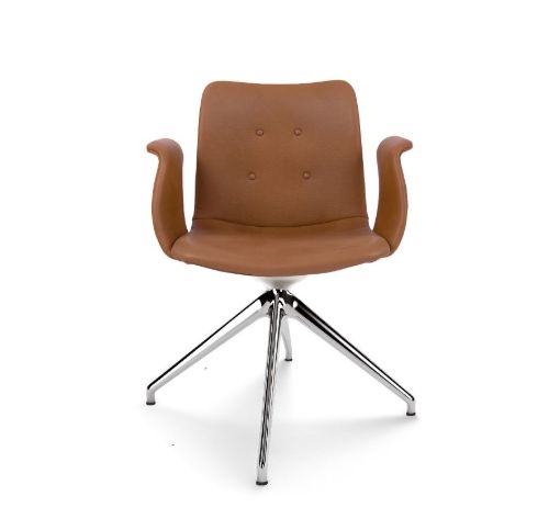 Bent Hansen Primum Dynamic Armchair  SH: 46 cm - Polished Aluminium/Zenso 2 Cognac Leather 223