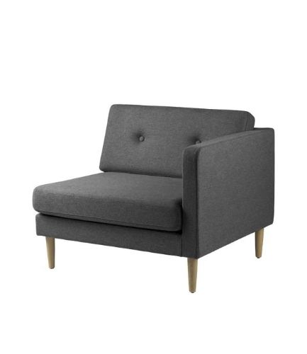 FDB Møbler L42 Firhøj Højre Sofamodul B: 92 cm - Mørkegrå