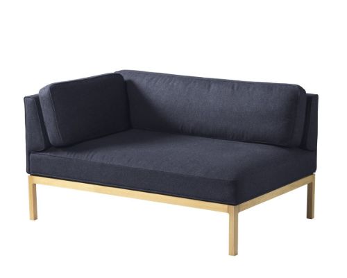 FDB Møbler L37 7-9-13 Venstre Hjørne 130x90 cm - Dark Blue/Main Line Flax